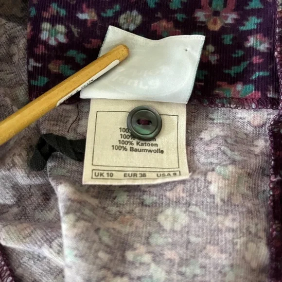 Vintage 80s Laura Ashley Prairie Needlecord Cottagecore Puff Shoulder Dress - Picture 8 of 11